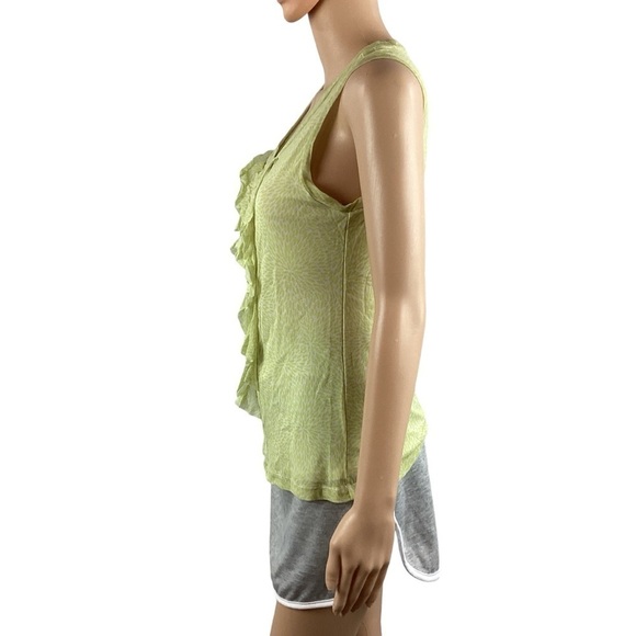 Chico's Nylon Ruffle Tank Top Size S Light Green - Picture 4 of 6